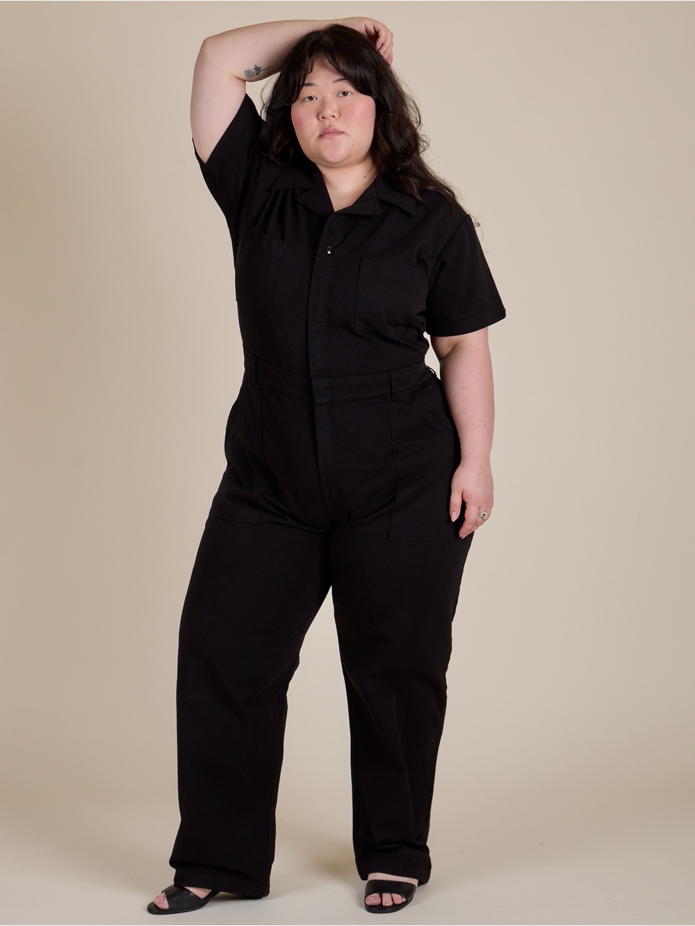 Big Bud Press Black Short-Sleeve Utility Jumpsuit